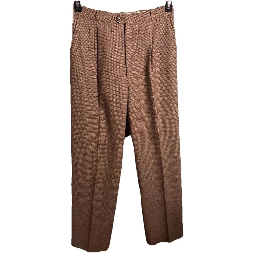 Howard Wolf Women’s Brown Tweed Dress Pants Lined Pockets Vintage Size 12